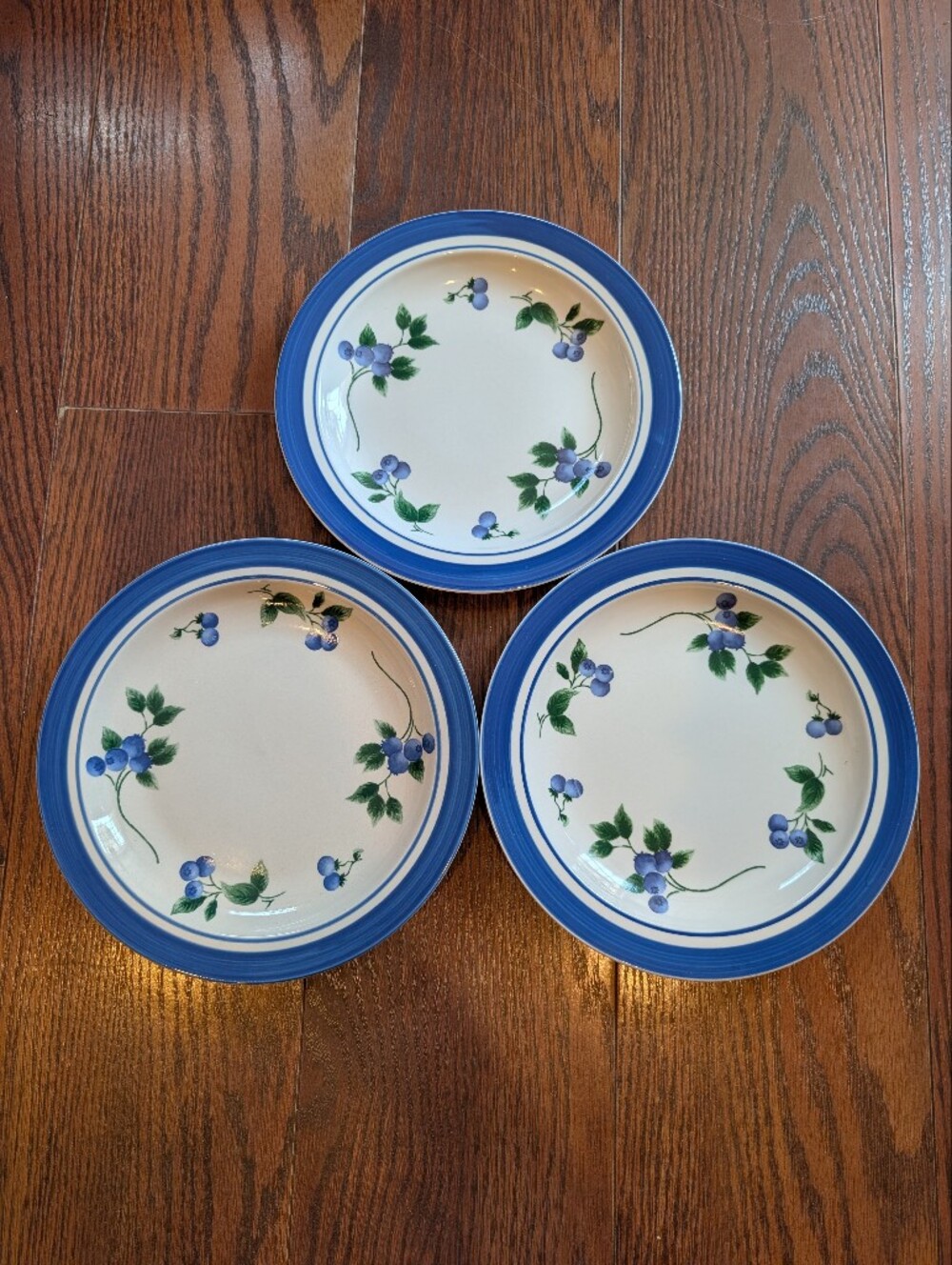 LL Bean Blueberry Cream Ceramic Salad Plates Cottagecore 8.5" Dishware 3